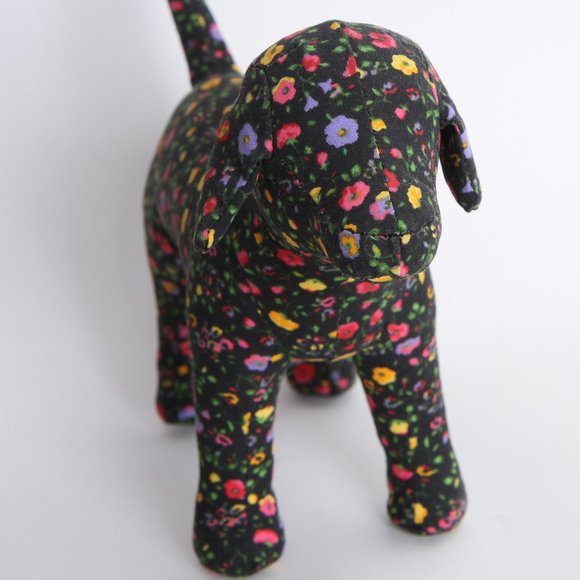 Victoria's Secret - PINK - Black Floral PEACE Collectible Plush Puppy - Picture 4 of 11